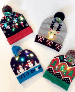 LED Light Up Christmas Hat Stocking Caps